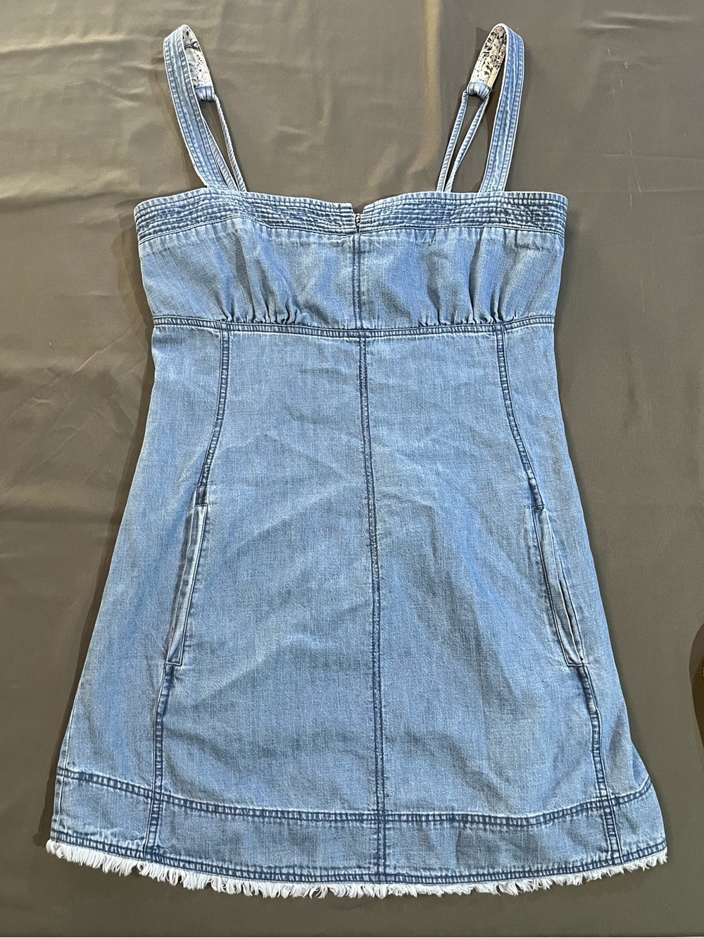 Pilcro (Anthropologie) Square Neck Denim Dress, Sz 12
